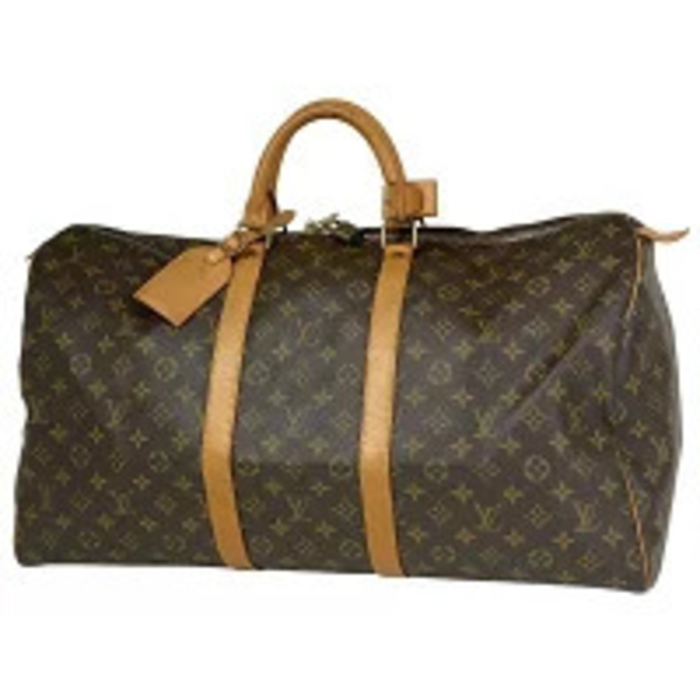 Louis Vuitton Keepall Handbag Boston Bag Monogram Brown